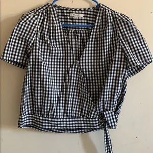 Madewell Gingham Crossover Top